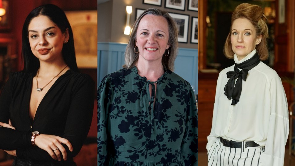 image split into 3 with portraits of women in each section