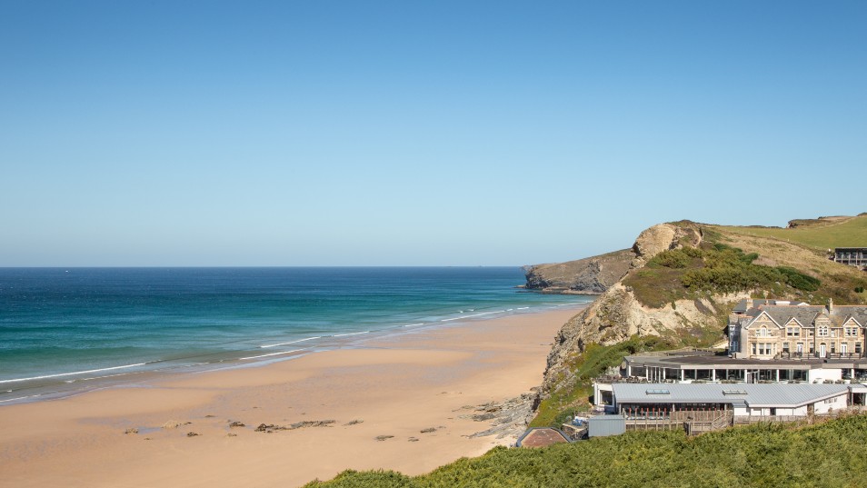 landscape image of a sandy UK beach